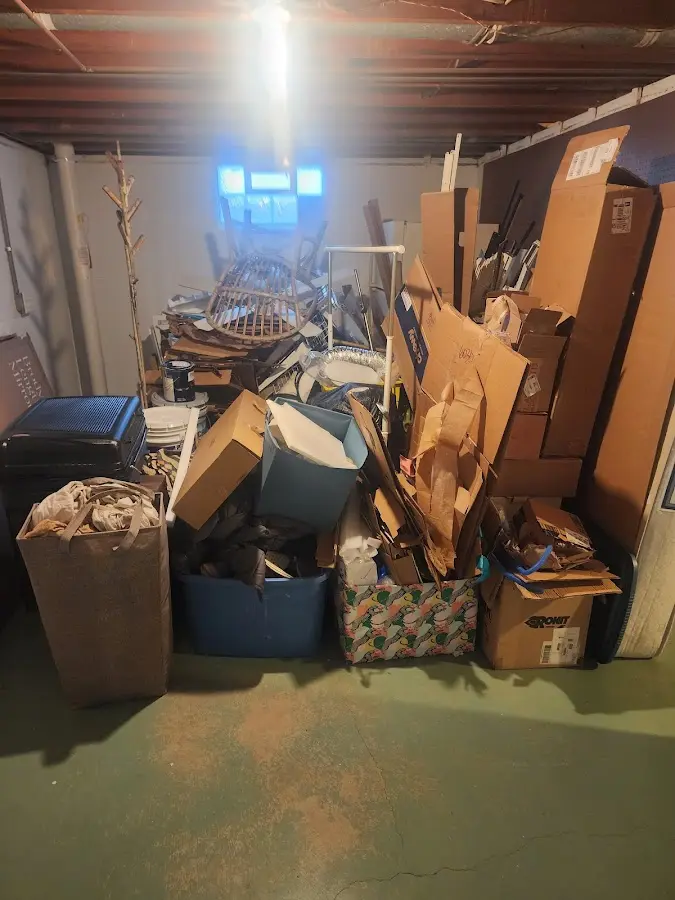 Roll-off dumpster container at job site for 15 Yard Dumpster Rental in Reedsburg